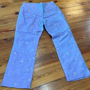 Vintage Lilly Pulitzer size 8 purple snowflake pants